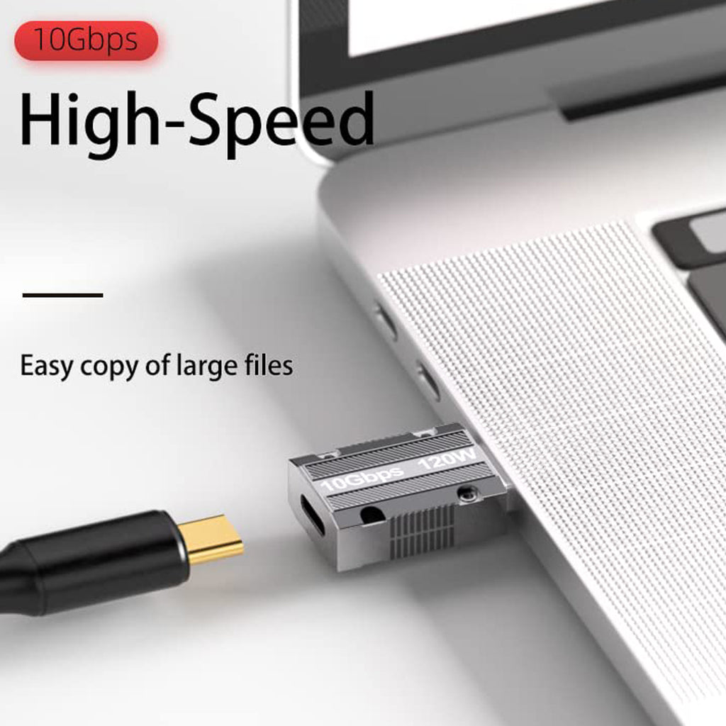 USB A to USB C Female Adapter 10Gbps Type C Converter Zinc Alloy Reversible Connector for Laptop Charger Power Bank Car