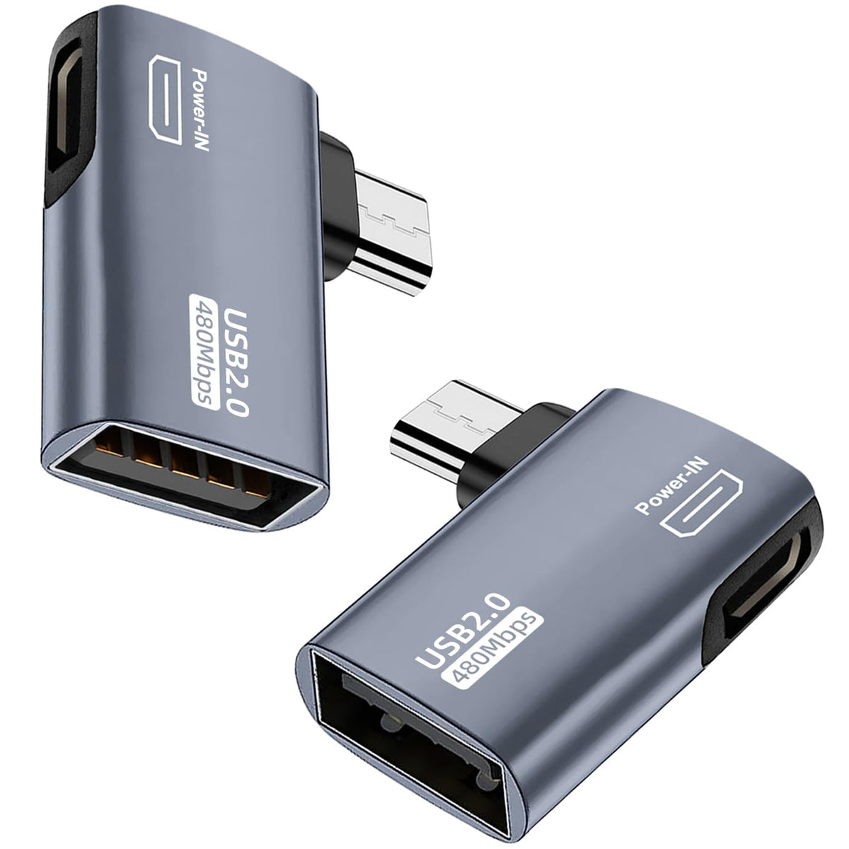 90 Degree Micro USB OTG Adapter Powered USB A Female for Fire TV Stick 4K Max Lite Chromecast Android Phone Tablet Left Right Angle