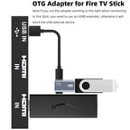 90 Degree Micro USB OTG Adapter Powered USB A Female for Fire TV Stick 4K Max Lite Chromecast Android Phone Tablet Left Right Angle