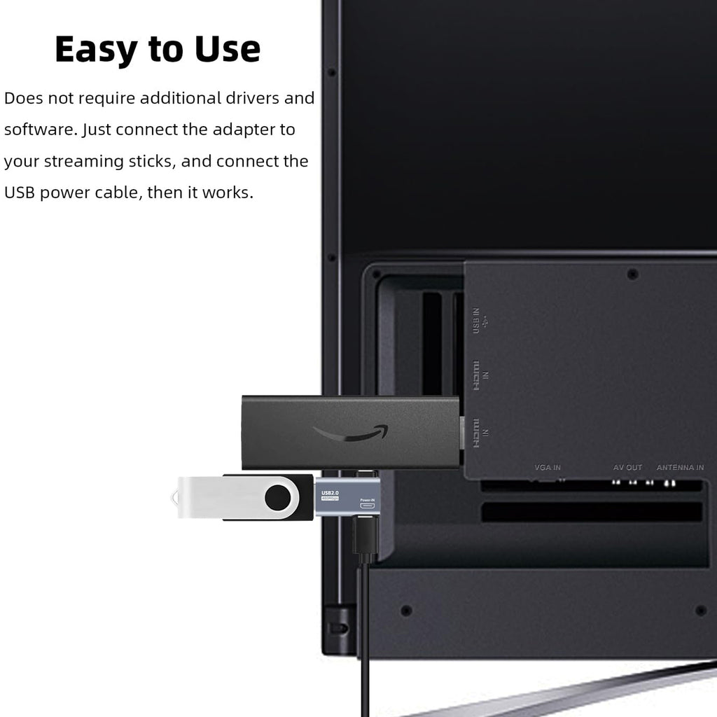 90 Degree Micro USB OTG Adapter Powered USB A Female for Fire TV Stick 4K Max Lite Chromecast Android Phone Tablet Left Right Angle