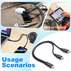 USB-C Male to Dual USB-C Male Y Splitter Cable 30cm Charge Two USB-C Devices Simultaneously Charging Only