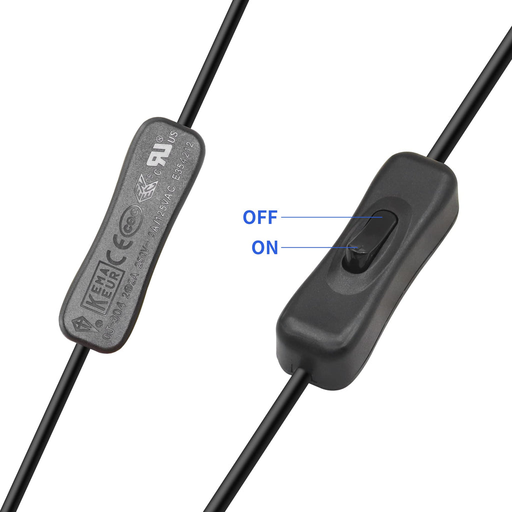 USB Splitter Cable with Dual On Off Switches USB A Male to 2 USB Female Y Cord 1 Data Sync Power and 1 Charge Only Port Extender for Desk Lamp Fan PC