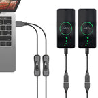 USB Splitter Cable with Dual On Off Switches USB A Male to 2 USB Female Y Cord 1 Data Sync Power and 1 Charge Only Port Extender for Desk Lamp Fan PC