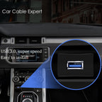 Square USB 3.0 Flush Panel Mount Extension Cable for Car, Boat & Motorcycle Dashboard