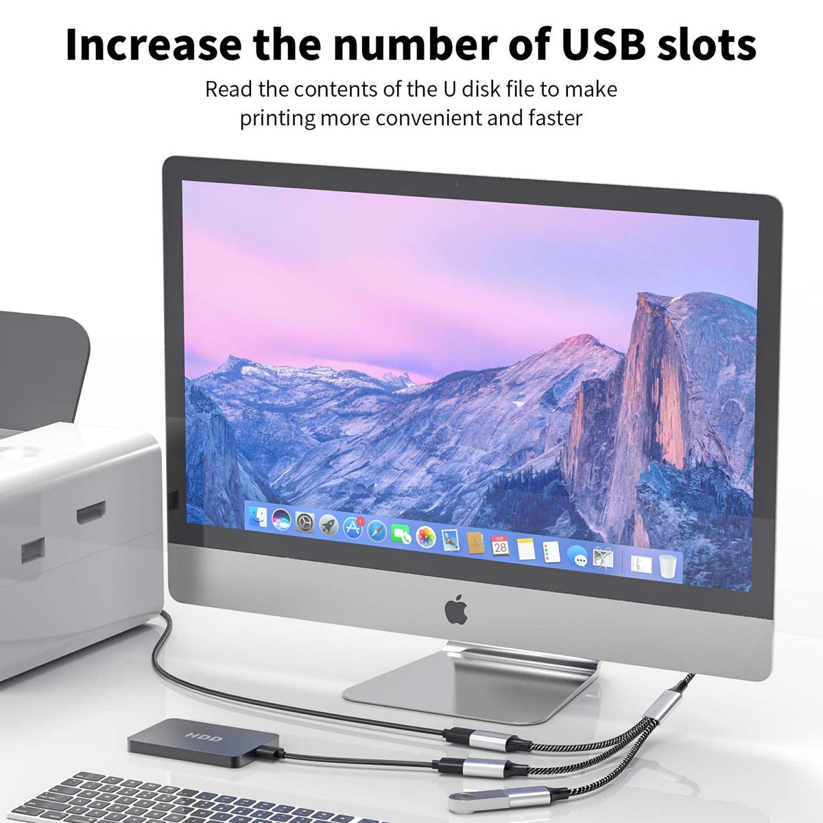 USB Splitter 1 in 3 Out USB A Male to 3 Female Triple Port Y Cable Nylon Braided 480Mbps Data Sync and Charging Cord for PC Laptop PS5 PS4 Keyboard Mouse