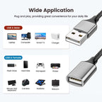USB Splitter 1 in 3 Out USB A Male to 3 Female Triple Port Y Cable Nylon Braided 480Mbps Data Sync and Charging Cord for PC Laptop PS5 PS4 Keyboard Mouse