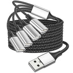 USB Splitter 1 in 4 Out USB A Male to 4 Female Quad Port Y Cable Nylon Braided 480Mbps Data Sync and Charging Cord for PC Laptop PS5 PS4 Keyboard Mouse