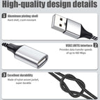 USB Splitter 1 in 4 Out USB A Male to 4 Female Quad Port Y Cable Nylon Braided 480Mbps Data Sync and Charging Cord for PC Laptop PS5 PS4 Keyboard Mouse
