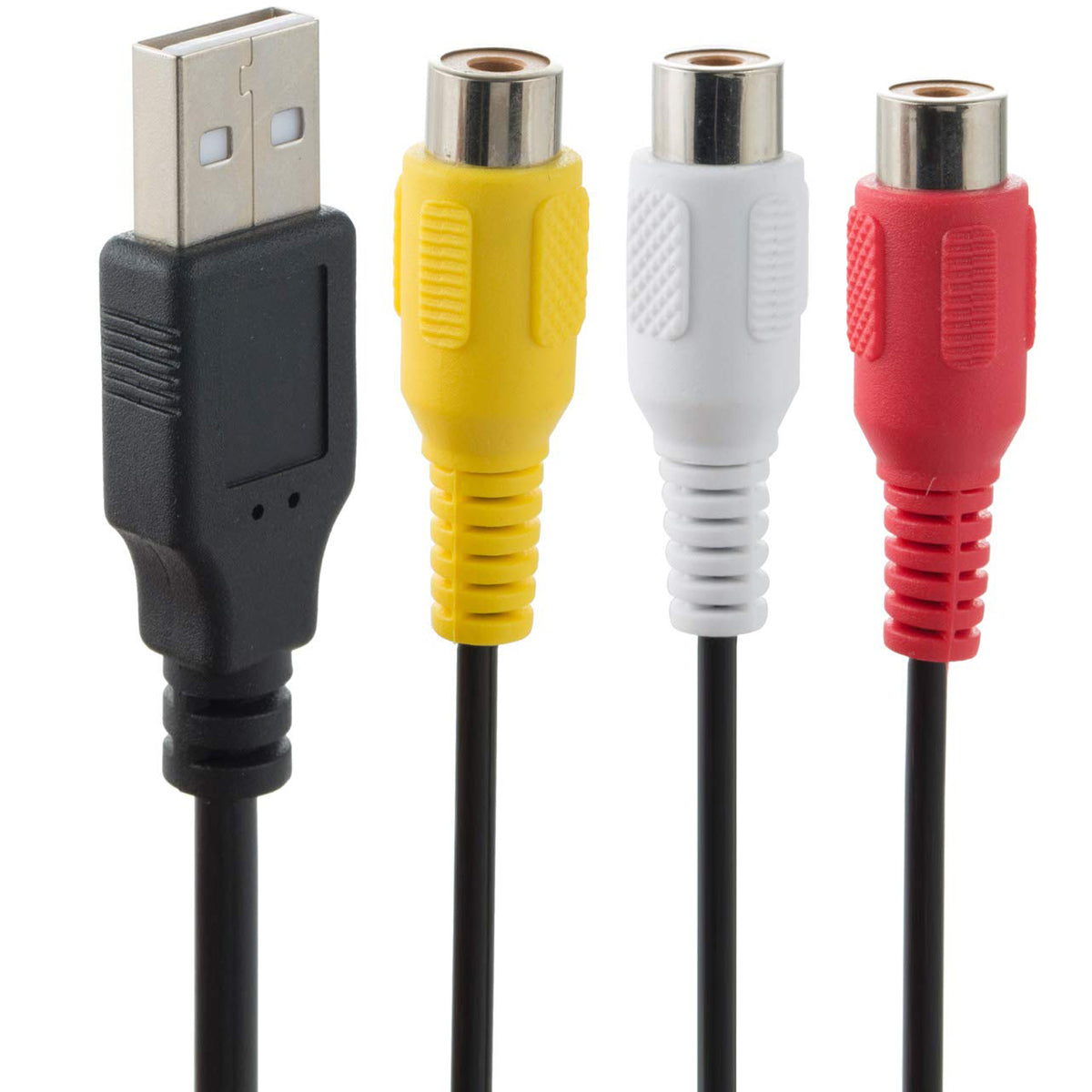 USB to 3 RCA Cable USB 2.0 A Male to 3RCA Female Composite Audio Video AV Adapter Cord for Camcorder DVD Player TV PC Mac DVR Set Top Box