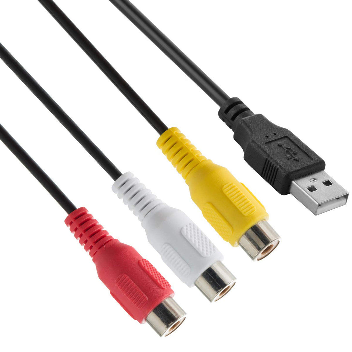 USB to 3 RCA Cable USB 2.0 A Male to 3RCA Female Composite Audio Video AV Adapter Cord for Camcorder DVD Player TV PC Mac DVR Set Top Box