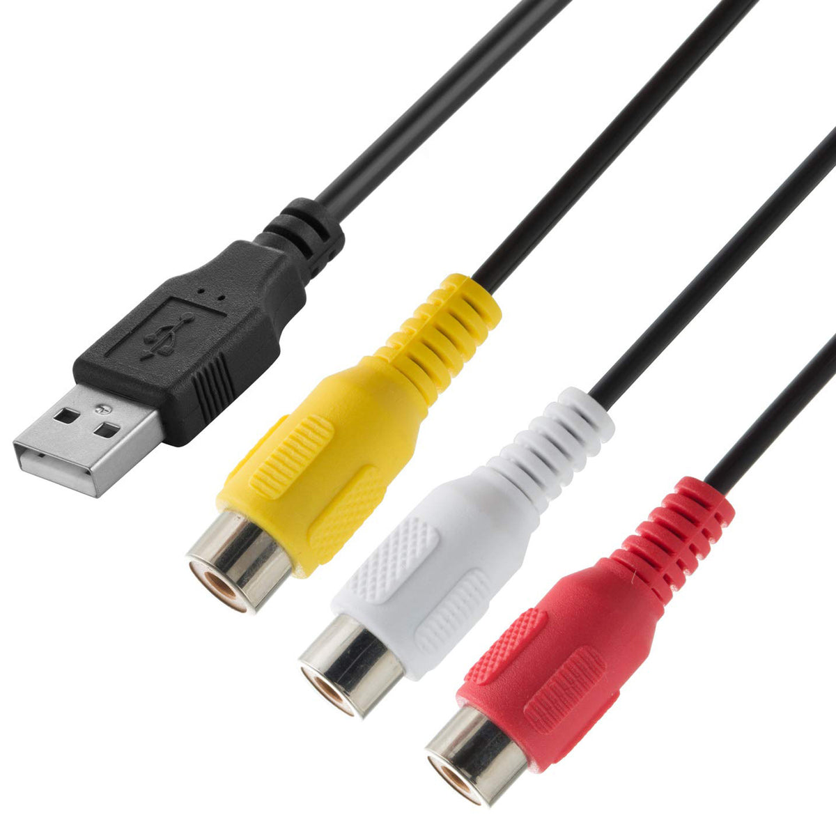 USB to 3 RCA Cable USB 2.0 A Male to 3RCA Female Composite Audio Video AV Adapter Cord for Camcorder DVD Player TV PC Mac DVR Set Top Box