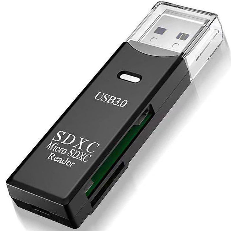 USB 3.0 SD Card Reader 5Gbps SuperSpeed 2 in 1 Dual Slot Flash Memory Adapter Micro SD TF SDXC SDHC UHS I for PC Laptop Camera Dash Cam