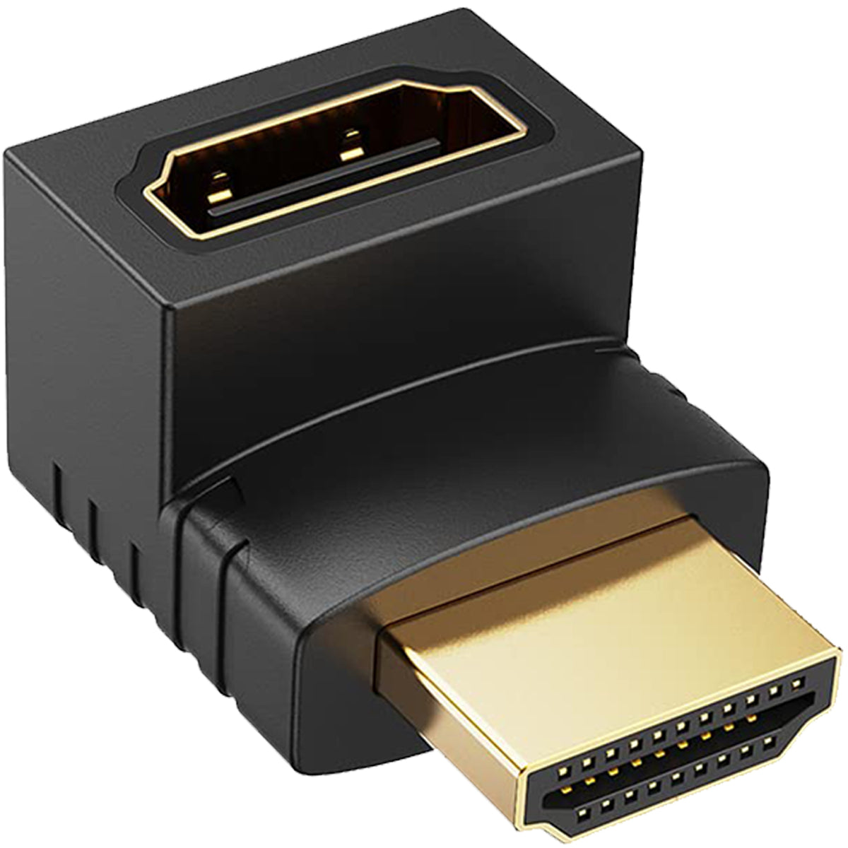 90 & 270 Degree Upward Angle Adapter Compatible with HDMI, Male to Female L Shape Flat Extender for Wall TV, Roku, PS5, Fire Stick, Chromecast, Switch, Laptop, Xbox, PC