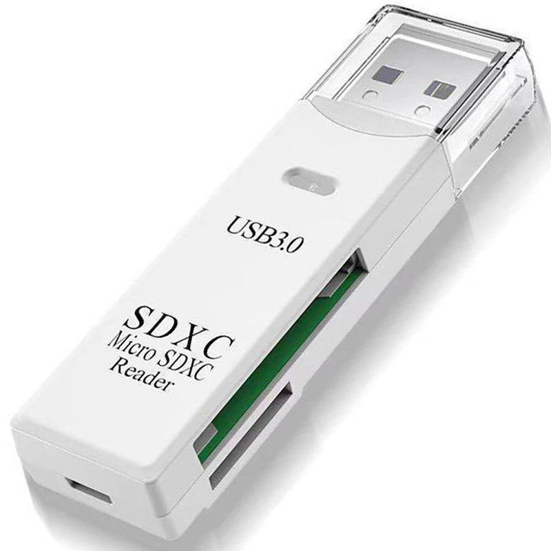 USB 3.0 SD Card Reader 5Gbps SuperSpeed 2 in 1 Dual Slot Flash Memory Adapter Micro SD TF SDXC SDHC UHS I for PC Laptop Camera Dash Cam