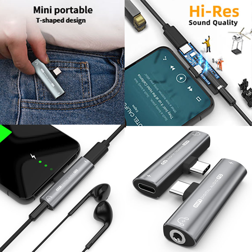 USB C to 3.5mm Headphone Adapter 2 in 1 HiFi DAC 27W PD Fast Charging for iPhone 17 16 15 Samsung Galaxy S25 S24 Google Pixel Listen and Charge