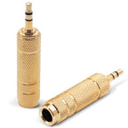 3.5mm Male to 6.35mm Female Stereo Audio Adapter Gold Plated 1/8 Inch to 1/4 Inch TRS Headphone Jack Converter