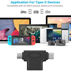 2 in 1 OTG Adapter USB 3.0 Female to Type C and Micro USB Male Converter Compatible with Phones Tablets Laptops