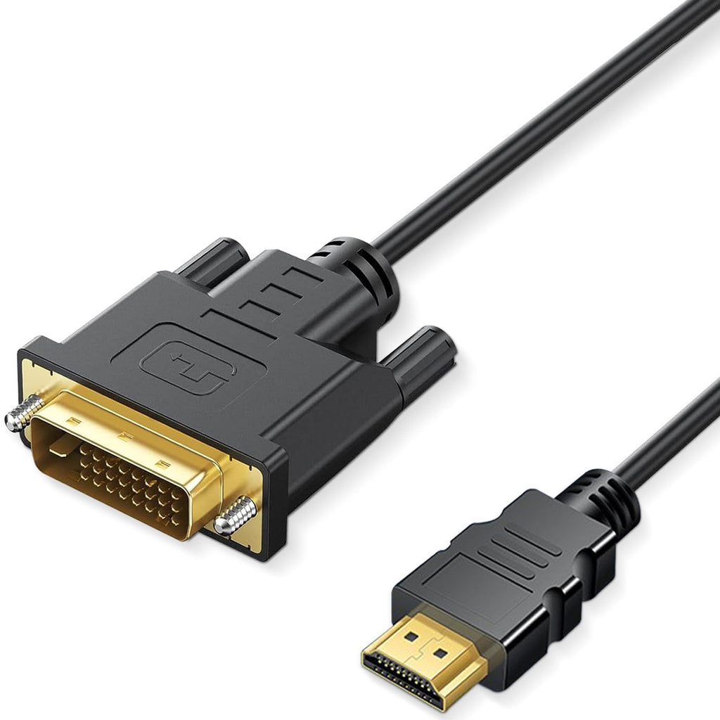 DVI D 24+1 to HDMI Compatible Cable Male to Male Bidirectional 1080P 60Hz 1920x1200 for PS5 PS4 PS3 Xbox One 360 Roku Raspberry Pi