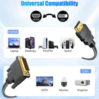 DVI D 24+1 to HDMI Compatible Cable Male to Male Bidirectional 1080P 60Hz 1920x1200 for PS5 PS4 PS3 Xbox One 360 Roku Raspberry Pi