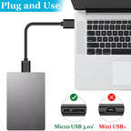USB 3.0 Type A to Micro-B Cable 5Gbps Fast Data Transfer Cord Compatible with External Hard Drive HDD Camera Galaxy S5 Note 3