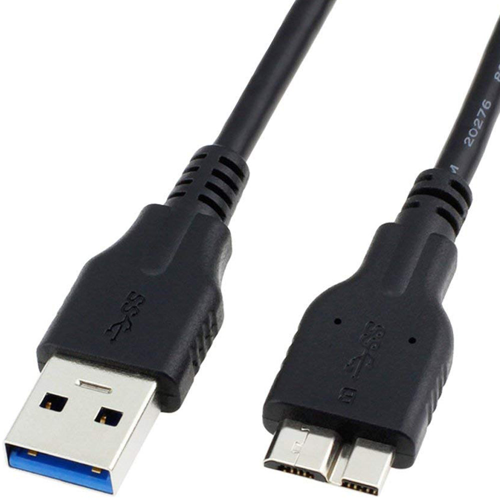 USB 3.0 Type A to Micro B Cable 5Gbps External Hard Drive Cord Compatible with HDD Enclosures Cameras Galaxy S5 Note 3 Devices