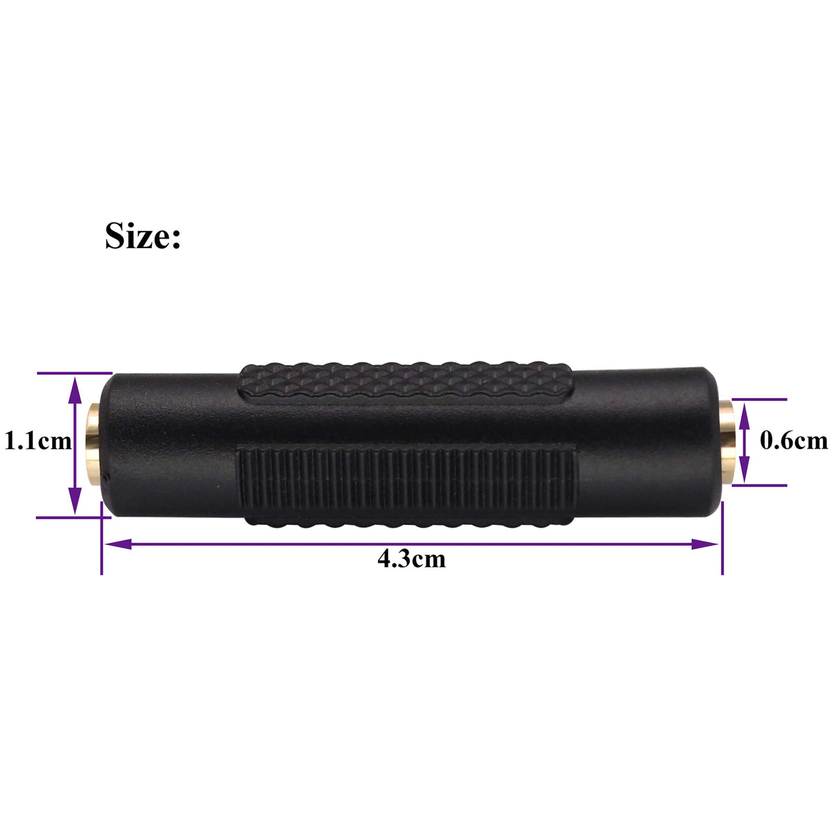 3.5mm Female to Female TRRS Adapter 4 Pole 1/8 Inch Audio Aux Coupler Headphone Microphone Extender for Gaming Headset Phone PC Laptop Controller