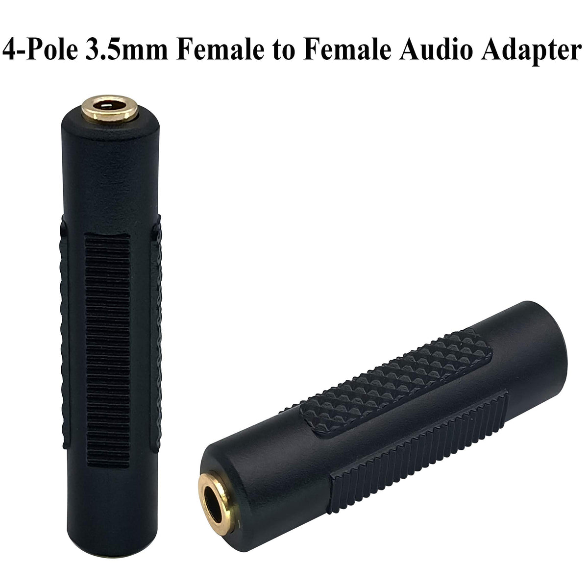 3.5mm Female to Female TRRS Adapter 4 Pole 1/8 Inch Audio Aux Coupler Headphone Microphone Extender for Gaming Headset Phone PC Laptop Controller