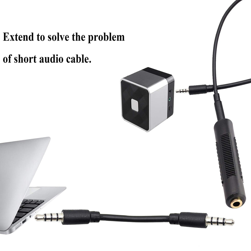 3.5mm Female to Female TRRS Adapter 4 Pole 1/8 Inch Audio Aux Coupler Headphone Microphone Extender for Gaming Headset Phone PC Laptop Controller