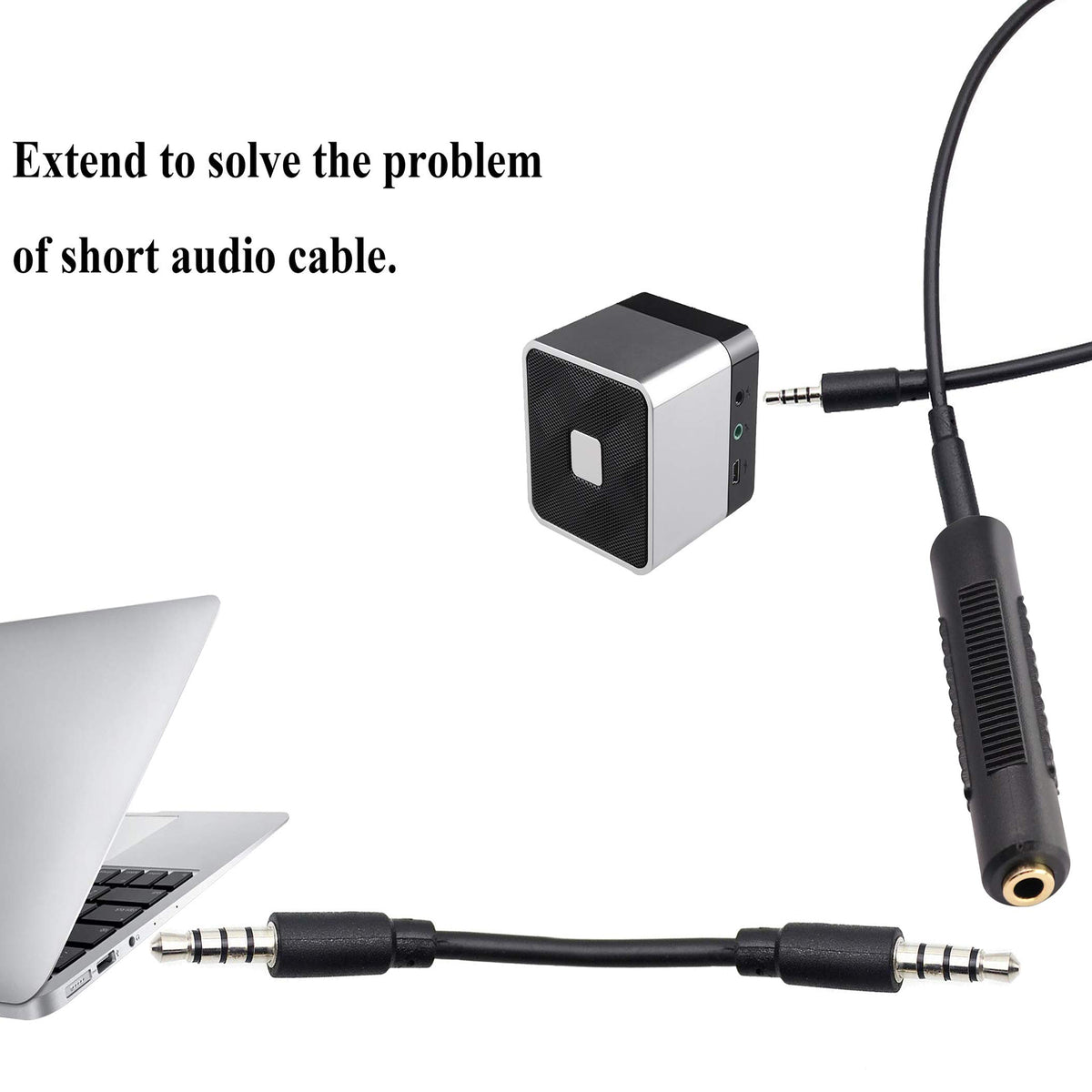 3.5mm Female to Female TRRS Adapter 4 Pole 1/8 Inch Audio Aux Coupler Headphone Microphone Extender for Gaming Headset Phone PC Laptop Controller