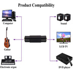 3.5mm Female to Female TRRS Adapter 4 Pole 1/8 Inch Audio Aux Coupler Headphone Microphone Extender for Gaming Headset Phone PC Laptop Controller