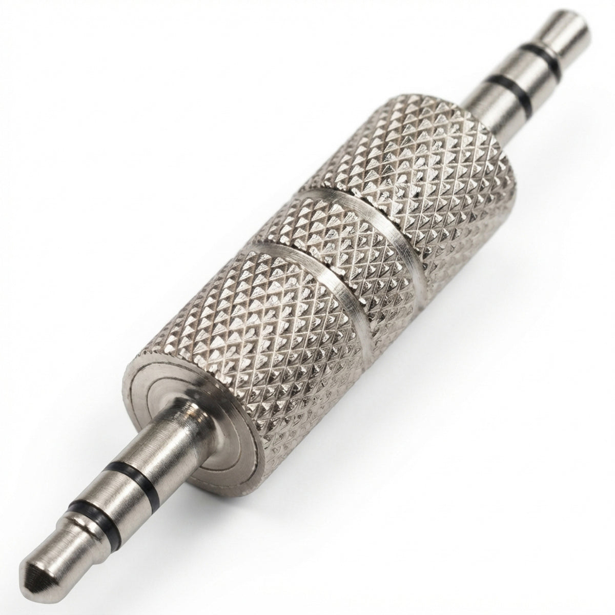 3.5mm Male to Male Audio Adapter 1/8 Inch TRS Stereo AUX Coupler All Metal Silver Gender Changer Plug for Bluetooth Receiver Car AUX Speaker PC Laptop