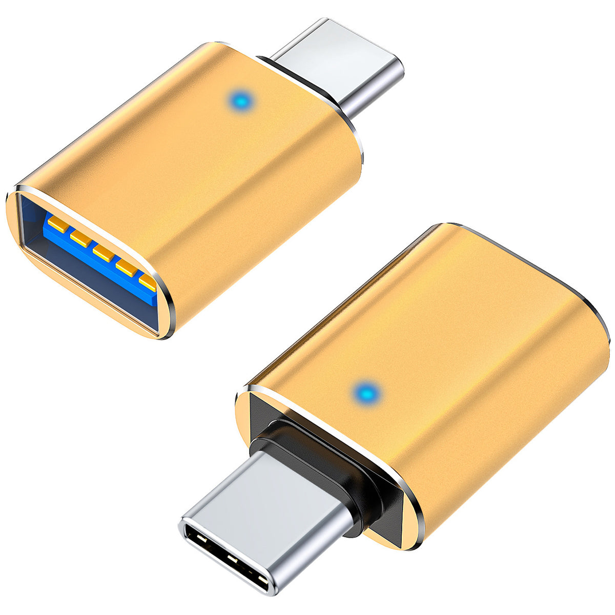 USB C Male to USB 3.0 Female Adapter with LED Indicator High-Speed OTG Converter Compatible with Laptops Tablets