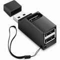 3 Port USB 2.0 Hub Splitter Mini Direct Plug USB A Expander Portable Car Adapter with Lanyard Cap for Laptop Desktop PC Flash Drive Mouse and Keyboard