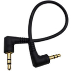 3.5mm Audio Cable Male to Male Dual 90 Degree Right Angle Aux Stereo Cord Gold Plated 3 Pole TRS 30cm 1ft Short Elbow Car Smartphone Tablet Speaker