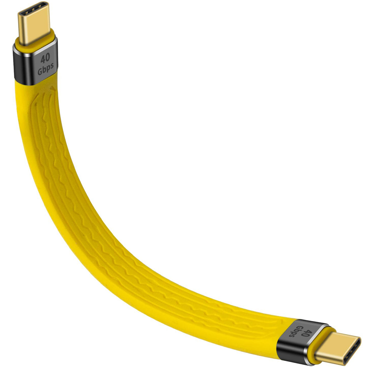 Short USB C to USB C Cable 5 Inch 40Gbps FPC Flat Cord 100W PD Fast Charging 8K 60Hz Video for Thunderbolt 4 3 External SSD Power Bank MacBook iPad Laptop
