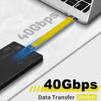 Short USB C to USB C Cable 5 Inch 40Gbps FPC Flat Cord 100W PD Fast Charging 8K 60Hz Video for Thunderbolt 4 3 External SSD Power Bank MacBook iPad Laptop