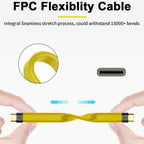 Short USB C to USB C Cable 5 Inch 40Gbps FPC Flat Cord 100W PD Fast Charging 8K 60Hz Video for Thunderbolt 4 3 External SSD Power Bank MacBook iPad Laptop
