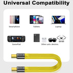Short USB C to USB C Cable 5 Inch 40Gbps FPC Flat Cord 100W PD Fast Charging 8K 60Hz Video for Thunderbolt 4 3 External SSD Power Bank MacBook iPad Laptop
