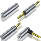 3.5mm TRRS Audio Adapter 1 8 Inch 4 Pole Stereo Mic Coupler Gold Plated Male to Male Male to Female Female to Female 90 Degree Aux Connector