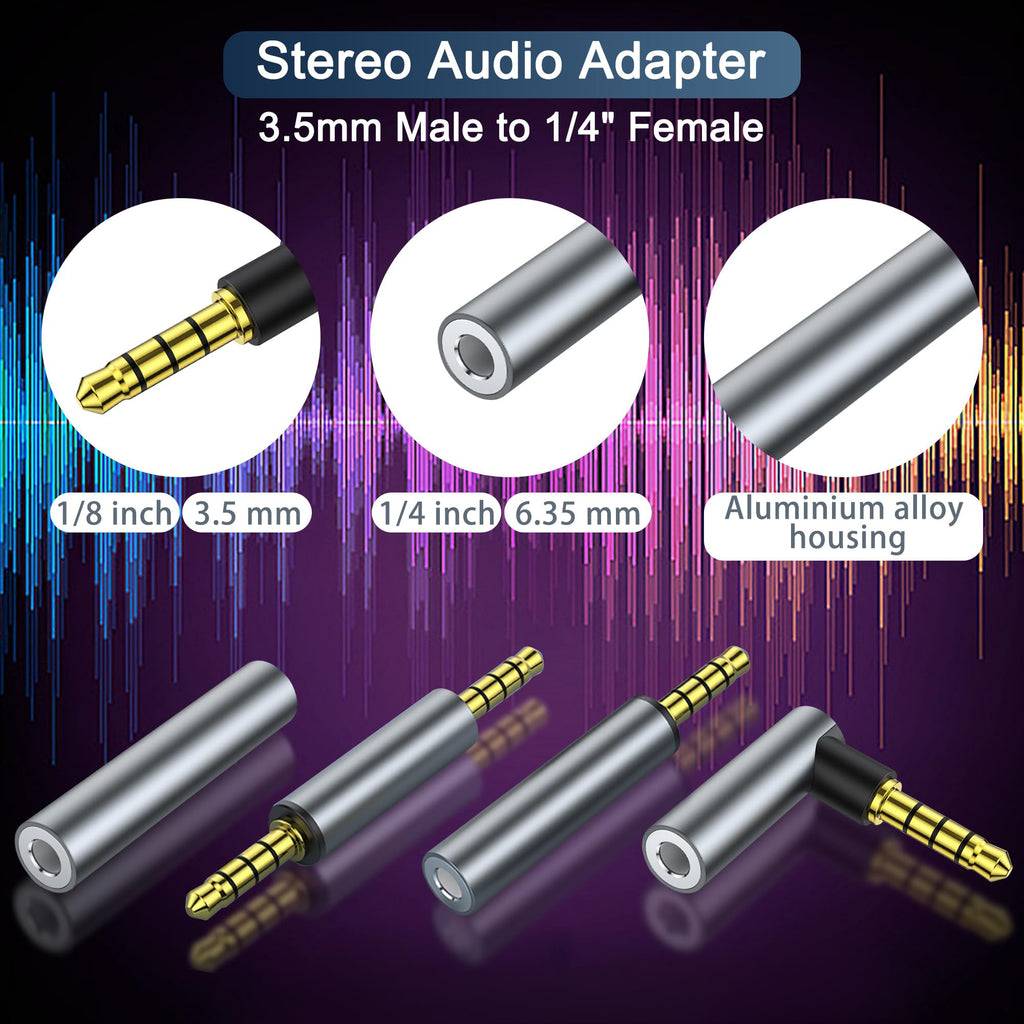 3.5mm TRRS Audio Adapter 1 8 Inch 4 Pole Stereo Mic Coupler Gold Plated Male to Male Male to Female Female to Female 90 Degree Aux Connector
