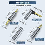 3.5mm TRRS Audio Adapter 1 8 Inch 4 Pole Stereo Mic Coupler Gold Plated Male to Male Male to Female Female to Female 90 Degree Aux Connector