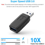 USB 3.0 Coupler Male to Female Adapter SuperSpeed 5Gbps USB Port Extension Connector for Laptops and Computers