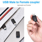 USB 3.0 Coupler Male to Female Adapter SuperSpeed 5Gbps USB Port Extension Connector for Laptops and Computers