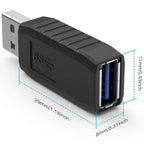 USB 3.0 Coupler Male to Female Adapter SuperSpeed 5Gbps USB Port Extension Connector for Laptops and Computers
