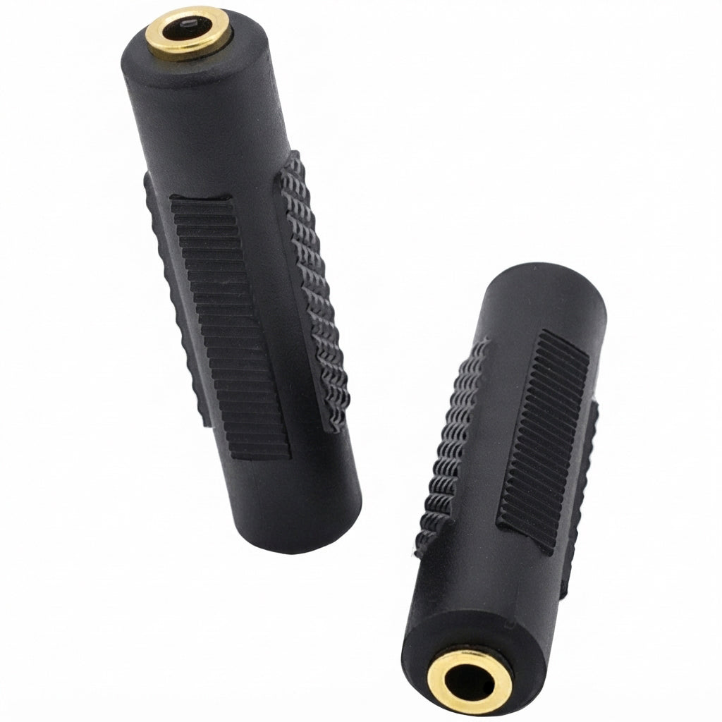 3.5mm Female to Female TRRS Adapter 4 Pole 1/8 Inch Audio Aux Coupler Headphone Microphone Extender for Gaming Headset Phone PC Laptop Controller