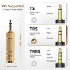 3.5mm Male to 6.35mm Female Stereo Audio Adapter Gold Plated 1/8 Inch to 1/4 Inch TRS Headphone Jack Converter