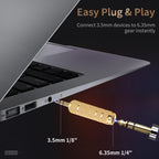 3.5mm Male to 6.35mm Female Stereo Audio Adapter Gold Plated 1/8 Inch to 1/4 Inch TRS Headphone Jack Converter