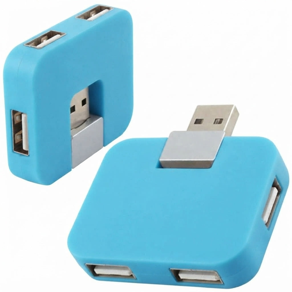 4 Port USB 2.0 Hub 270 Degree Rotating Portable USB Data Splitter Expander Adapter for Laptop PC Desktop Keyboard Mouse Flash Drive Windows Mac Linux
