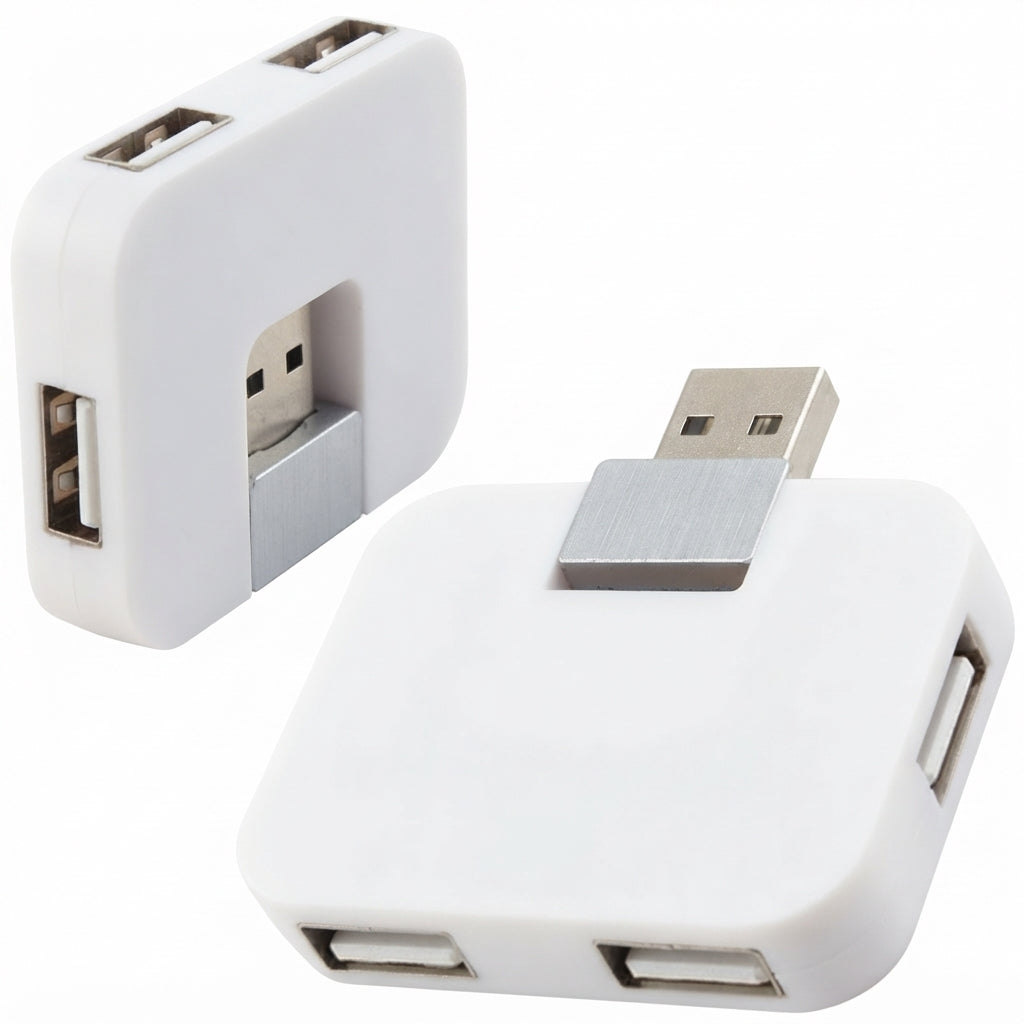 4 Port USB 2.0 Hub 270 Degree Rotating Portable USB Data Splitter Expander Adapter for Laptop PC Desktop Keyboard Mouse Flash Drive Windows Mac Linux