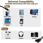 3.5mm Headphone Splitter Gold Plated 1 Male to 2 Female Audio Y Adapter 20cm Share Audio with Two Headphones or Speakers